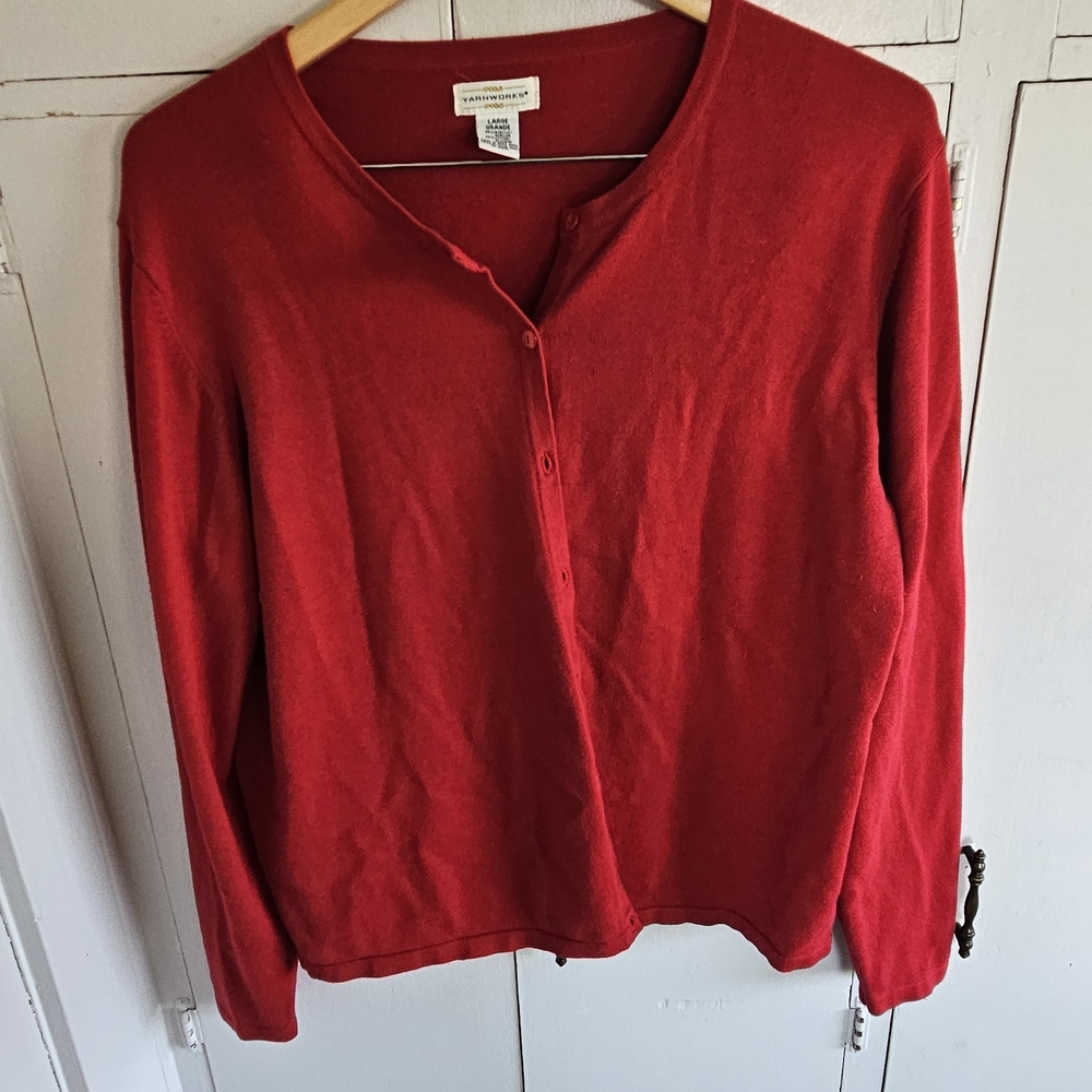 Classic Red Women's Cardigan